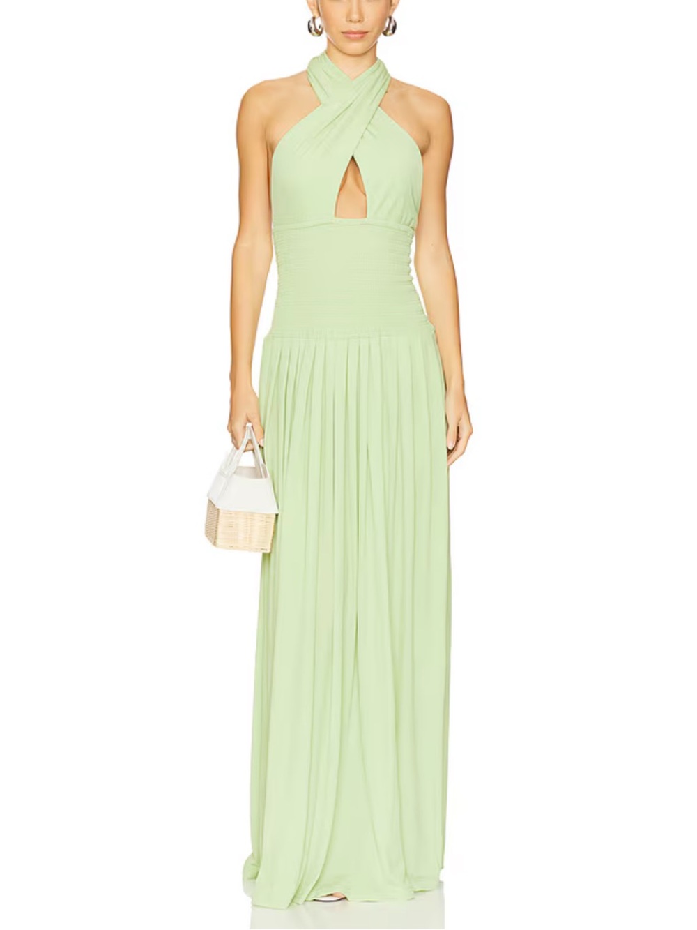 OW Collection x REVOLVE Rhea Maxi Dress in Pear Green NEW